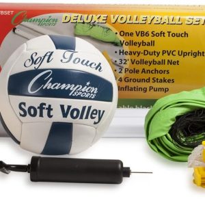 Champion Sports Complete Outdoor Volleyball and Badminton Set